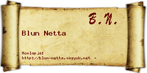 Blun Netta névjegykártya